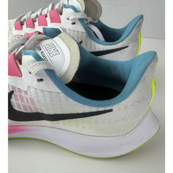 Nike Womens Air Zoom Pegasus 37 White Pink Glow Running Shoes Size 9 Sneakers - Picture 7 of 16